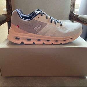 On Cloud Cloudrunner Pink Gray Women’s Running Shoes Size 10
